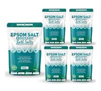 Epsom Bath Salts 1kg - Peppermint, Eucalyptus, Hyssop & Rosemary Scent | Natural Magnesium Sulphate | Calming Bath Soak for Deep Relaxation, Sleep Support & Muscle Recovery (Pack of 5)