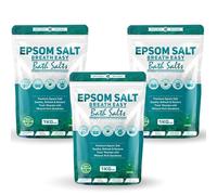Epsom Bath Salts 1kg - Peppermint, Eucalyptus, Hyssop & Rosemary Scent | Natural Magnesium Sulphate | Calming Bath Soak for Deep Relaxation, Sleep Support & Muscle Recovery (Pack of 3)