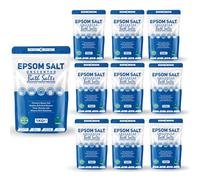 Epsom Bath Salts 1kg - Unscented | Pure Natural Magnesium Sulphate | Calming Bath & Foot Soak for Deep Relaxation, Sleep Support & Muscle Recovery (Pack of 10)