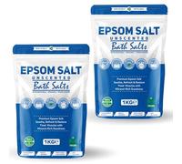 Epsom Bath Salts 1kg - Unscented | Pure Natural Magnesium Sulphate | Calming Bath & Foot Soak for Deep Relaxation, Sleep Support & Muscle Recovery (Pack of 2)