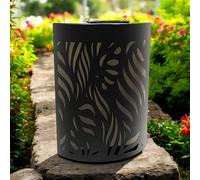Epsom Curved Solar Wall Panels - Moroccan, Flower & Leaf Designs | 25.5 x 19 x 5.5 CM | Weatherproof Metal Garden LED Light for Fence, Patio & Balcony (Curved Leaf Solar)