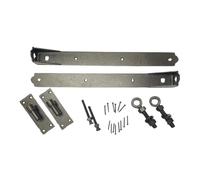 Epsom Door Handle 14" Adjustable Hook and Band Hinges Black Jappaned Heavy-Duty Gate Door Hinges Rust-Resistant Outdoor Hardware with 16mm Pin