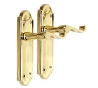 Epsom Door Handle Ashford Brass Internal Latch Door Handle Set, Electro Brass Finish Lever Handles on Backplate (170mm x 48mm) - 1 Pair of Latch Handles