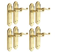 Epsom Door Handle - Ashford Brass Internal Latch Handles Set for Doors, Electro Brass Finish, 170mm x 48mm, 4 Pairs