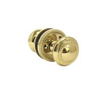 Epsom Door Handle Brass Plated Round Door Knob Set Including Tubular Latch - Georgian Style Sprung Internal and External Door Knobs for Mortice Locks and Tubular Latches. Sets 4