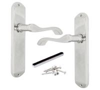 Epsom Door Handle Cadenza Victorian Scroll Lever Latch - Polished Chrome Interior Door Handle Set, 178mm x 40mm Backplate, Classic Scroll Design for Home & Office Doors