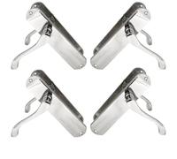 Epsom Door Handle Cadenza Victorian Scroll Polished Chrome Interior Door Handle Sets with Latch, Keyed and Bathroom Options (178mm x 38mm) (4 x Pair)