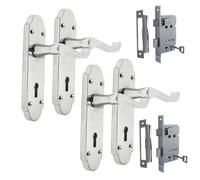 Epsom Door Handle - Chrome Internal Door Handles - Door Handles Internal Sets Including 3 Lever Sash Lock, Chrome Door Handle Set for Internal Doors, Door Handle in Chrome, 170mm x 42mm