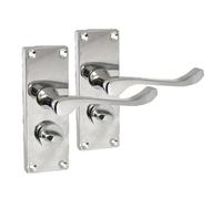 Epsom Door Handle Door Handles Door Handles Internal for Interior Doors Internal Door Handle Sets - Victorian Scroll Polished Chrome Lever Door Latch Handles - Chrome Door Handles Set (Privacy Lock)