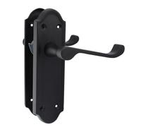 Epsom Door Handle Epsom Ashford Matt Black Internal Door Handles - 6 Pairs with Tubular Latch - Modern Latch Door Handle Set for Interior Doors - Durable and Stylish Matt Black Handles with Fixings