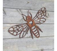Epsom Door Handle Epsom Metal Honey Bee Silhouette Wall Art Rustic Black Variants 24 X 38 Cm Indoor Outdoor Hanging Bee Décor for Home Garden Patio Fence or Backyard (Rusted Metal Finish)