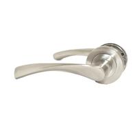 Epsom Door Handle Internal Satin Nickel Twist Door Handle Set, Interior Latch Lever on Rose, Door Latch Satin, Door Handle Latch, Bedroom, Front Door Pair (1 Pair of Handles)