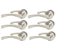 Epsom Door Handle Internal Satin Nickel Twist Door Handle Set, Interior Latch Lever on Rose, Door Latch Satin, Door Handle Latch, Bedroom, Front Door Pair (6 Pair of Handles)