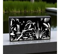 Epsom Door Handle Landscape Solar Wall Panel with Kingfisher Design - Outdoor Garden Wall Art with Warm LED Light | Weatherproof Kingfisher Wall Decor (25cm x 48cm x 5cm)