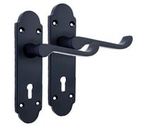 Epsom Door Handle - Matt Black Internal Lock Door Handles - Door Handles Internal Sets, Matt Black Door Handle Set for Internal Doors, Door Handle in Matt Black, 170mm x 42mm