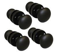 Epsom Door Handle Matt Black Round Door Knob Set - Victorian Style Sprung Internal and External Door Knobs for Mortice Locks and Tubular Latches (4 Pair of Knobs)