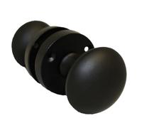 Epsom Door Handle Matt Black Round Door Knob Set - Victorian Style Sprung Internal and External Door Knobs for Mortice Locks and Tubular Latches (Pair of Knobs)