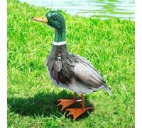Epsom Door Handle Metal Bird Garden Sculptures - Handcrafted Outdoor & Indoor Decor - Weather-Resistant Seagull & Farmyard Ducks (Male Duck)