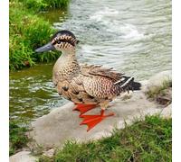Epsom Door Handle Metal Bird Garden Sculptures - Handcrafted Outdoor & Indoor Decor - Weather-Resistant Seagull & Farmyard Ducks (Female Duck)