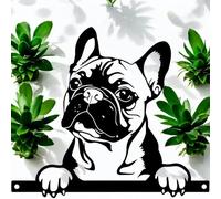 Epsom Door Handle Metal Frenchie Peeking Dog Silhouette - 28cm x 32cm | Decorative Metal French Bulldog Art for Home & Garden Décor