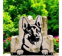 Epsom Door Handle Metal German Shepherd Peeking Dog Silhouette - 28cm x 32cm | Decorative German Shepherd Art for Home & Garden Décor