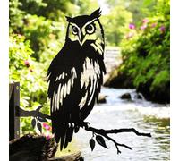 Epsom Door Handle Metal Owl Large Tree Silhouette - 35cm x 29.5cm | Rustic Outdoor & Indoor Wall Art for Garden, Fence, or Home Décor