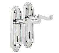 Epsom Door Handle Polished Chrome Lever Lock Set - Lever on Backplate - Includes 3 Lever Sash Lock - 1 Pair