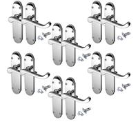 Epsom Door Handle Polished Chrome Scroll Door Handle Set - Victorian Style Internal and External Lever Door Handles with Backplate 170mm x 42mm (6 Pair of Handles + Tubular Latch)