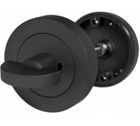 Epsom Door Handle Premium Matt Black Privacy Thumb Turn Lock - Round Rose Bathroom Thumb Turn & Emergency Release Set - Modern Internal Door Privacy Lock for WC, Toilet & Bathroom Doors