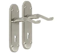 Epsom Door Handle - Satin Nickel Internal Bathroom Door Handles - Door Handles Internal Sets, Satin Nickel Door Handle Set for Internal Doors, Door Handle in Satin Nickel, 170mm x 42mm