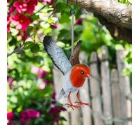 Epsom Door Handle Small Metal Hanging Bird Ornaments - Robin, Blue Tit, Wren, Kingfisher | 14cm Handcrafted Weather-Resistant Garden & Home Décor Sculptures (Robin)
