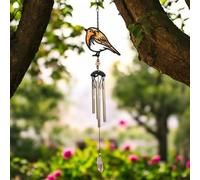 Epsom Door Handle Suncatcher Robin/blue Tit/orange Butterfly/kingfisher Wind Chime Enchanting Outdoor Decorative Wind Chime with Blue Tit Suncatcher Design for Garden Patio Decor (robin)