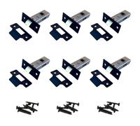 Epsom Door Handle Tubular Mortice Door Latch 64mm (2.5") Internal Latch with Screws Strike Plate 8mm Spindle 44mm Backset Matt Black Nickel or Brass Packs of 1 4 6 (Black 6 Tubular Latch)