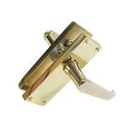 Epsom Door Handle Victorian Straight Electro Brass Lever Set - Backplate Design 118mm x 42mm - Includes Tubular Mechanism - 1 Pair