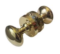 Epsom Door Handle Victorian Style Brass Plated Round Door Knobs Set of 1 Pair 56mm Rose 52mm Knob Sprung Interior/Exterior Mortice Door Knob Handles (no Latch Included)