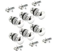 Epsom Door Handle Victorian Style Polished Chrome Round Door Knob Sets - Sprung Internal & External Mortice Knobs - Includes 63mm Tubular Latch - 6 Pairs