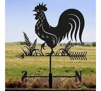 Epsom Door Handles Metal Cockerel Silhouette Weathervane 65 X 34 X 29 Cm Decorative Rooster Wind Vane for Garden Barn Roof Fence Weatherproof Metal Outdoor Ornament