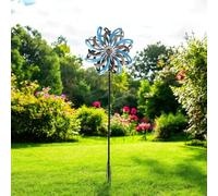 Epsom Door Handles Small Vortex Wind Spinner Stakes Ocean Wave Golden Flare Cosmic Fusion 120 X 36 X 15 Cm Kinetic Metal Garden Sculptures for Yard Lawn Patio Outdoor Décor (ocean Wave)