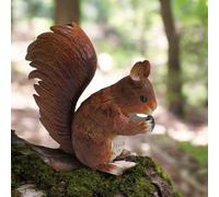 Epsom Metal Garden Animal Statues - Rabbit, Owl, Pheasant & Squirrel | Rustic Handcrafted Ornaments for Outdoor & Indoor Décor | Weatherproof & Freestanding (Woodland Red Squirrel)