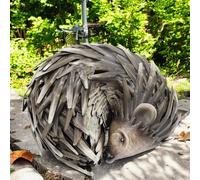 Epsom Metal Hedgehog Ornaments - Handcrafted Woodland Designs | Weatherproof Outdoor & Indoor Décor | Freestanding Garden Statues in 3 Styles (Small Sleeping Hedgehog - 7.5 x 15 x 13 CM)