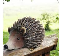 Epsom Metal Hedgehog Ornaments - Handcrafted Woodland Designs | Weatherproof Outdoor & Indoor Décor | Freestanding Garden Statues in 3 Styles (Woodland Hedgehog - 21 x 17 x 32 CM)