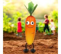 Epsom Metal Veggie Patch Pals - Tomato, Pepper, Carrot, Cabbage, Corn & Onion Designs | Fun Metal Garden Ornaments | Weatherproof Decorative Outdoor Figures for Planters & Vegetable Beds (Carrot)