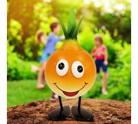 Epsom Metal Veggie Patch Pals - Tomato, Pepper, Carrot, Cabbage, Corn & Onion Designs | Fun Metal Garden Ornaments | Weatherproof Decorative Outdoor Figures for Planters & Vegetable Beds (Onion)