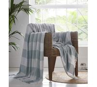 Epsom Throw Light Grey Silver Woven Tassel Ends 228cm x 250cm Cotton