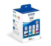 EPSON 102 EcoTank Cyan, Magenta, Yellow & Black Ink Bottles, Cyan,Yellow,Black,Magenta