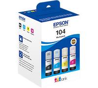 Epson 104 Original Ink Bottle C13T00P640 Black, Cyan, Magenta, Yellow Pack of 4