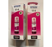 Epson 114 Magenta Genuine Original Ink Bottles 70ml C13T07B340 x 2 for ET-8550