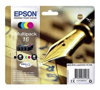 Epson 16 Black Cyan Magenta Yellow Ink Cartridge (Pack of 4)