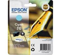 EPSON 16 ink cartridge cyan standard capacity 3.1ml 165 pages 1-pack blister without alarm