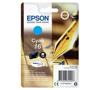 EPSON 16 ink cartridge cyan standard capacity 3.1ml 165 pages 1-pack blister without alarm